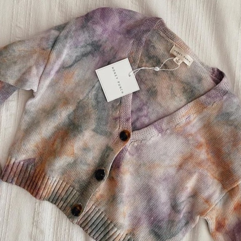 NWOT tie dye cropped cardigan
